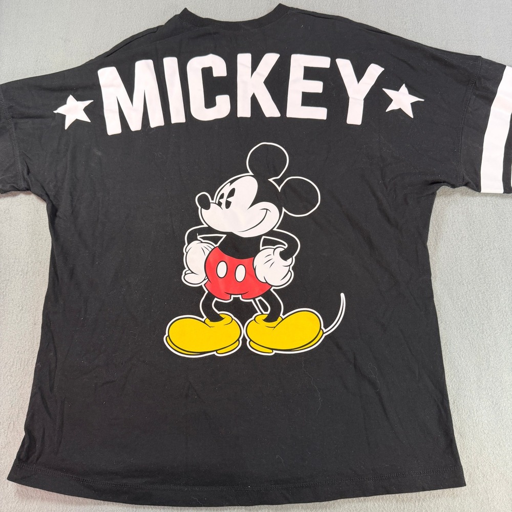 Disney Mickey Mouse Black Long Sleeve Spirit Jersey‎ Shirt Mens Medium AT24010